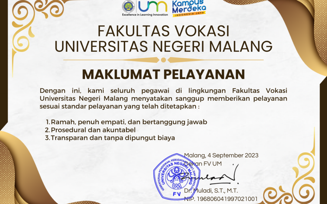 Maklumat Pelayanan Fakultas Vokasi